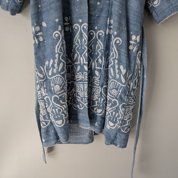 Sea New York Jacket Women's 0 Blue Sky Cardigan Embroidered Kimono Belt Cotton - Picture 3 of 12